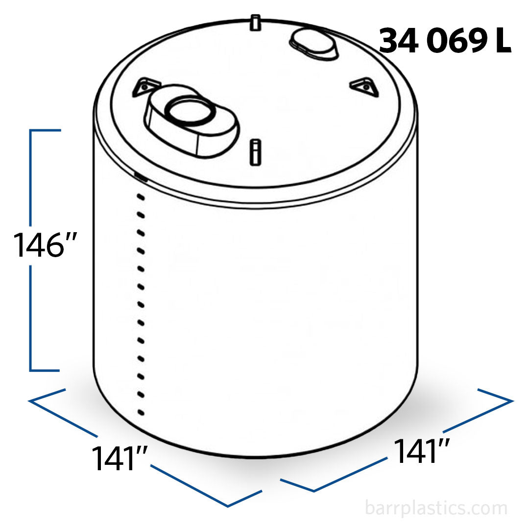 9000 Gallon Plastic Vertical Liquid Storage Tank | 43618 | BARR Plastics