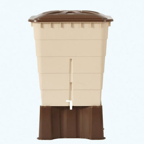 520L GRAF Angular Rain Butt Sahara Polypropylene Rain Saver w/Lid & Tap | 501208