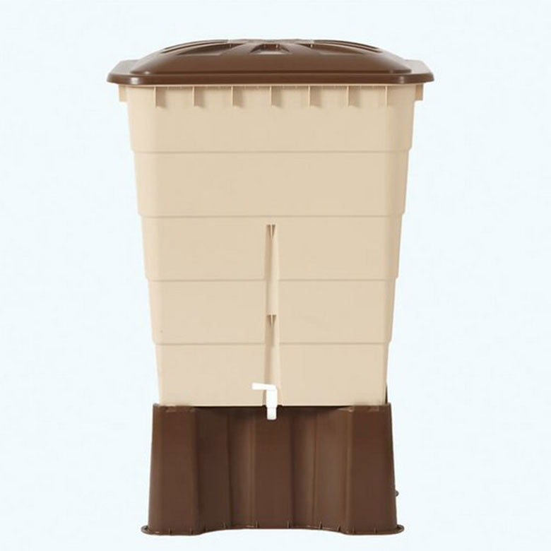 300L GRAF Angular Rain Butt Sahara Polypropylene Rain Saver w/Lid & Tap | 501209