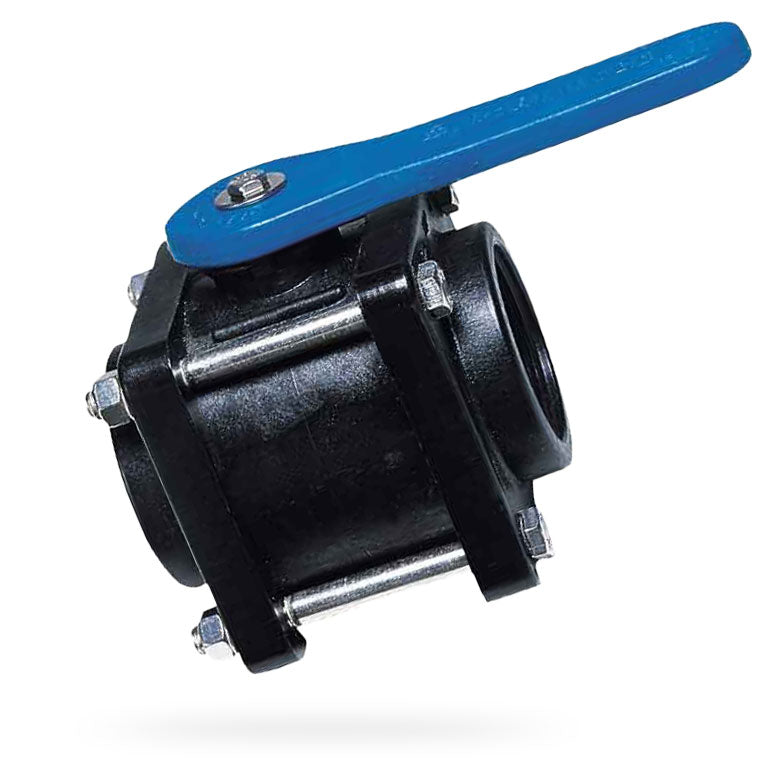 2" Full Port Polypropylene F x F Compact Bolted Ball Valve (Blue) | 62287