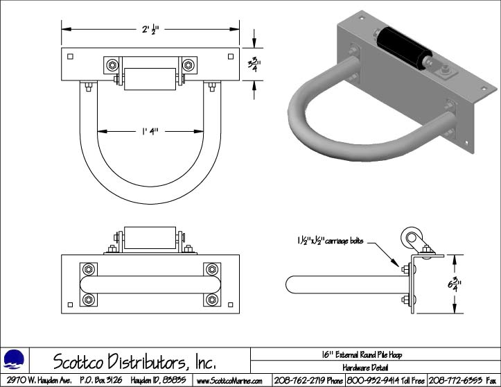 16" Hoop Pile Holder Assembly | PH-H16R