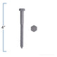 3/8" x 4" Hex Head Lag Bolt - Hot Dipped Galvanized | B854-504