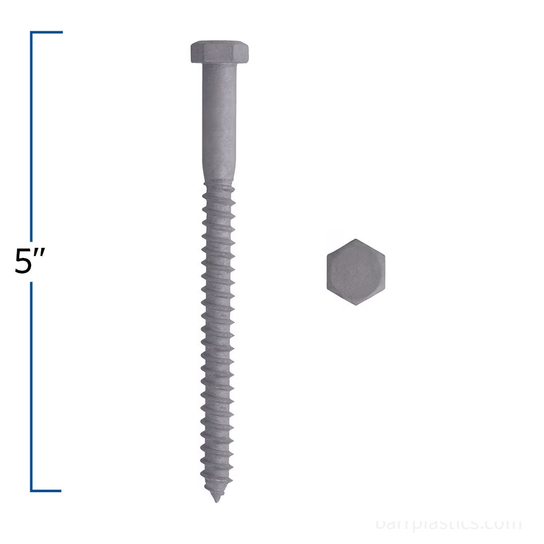 3/8" x 5" Hex Head Lag Bolt - Hot Dipped Galvanized | B854-506