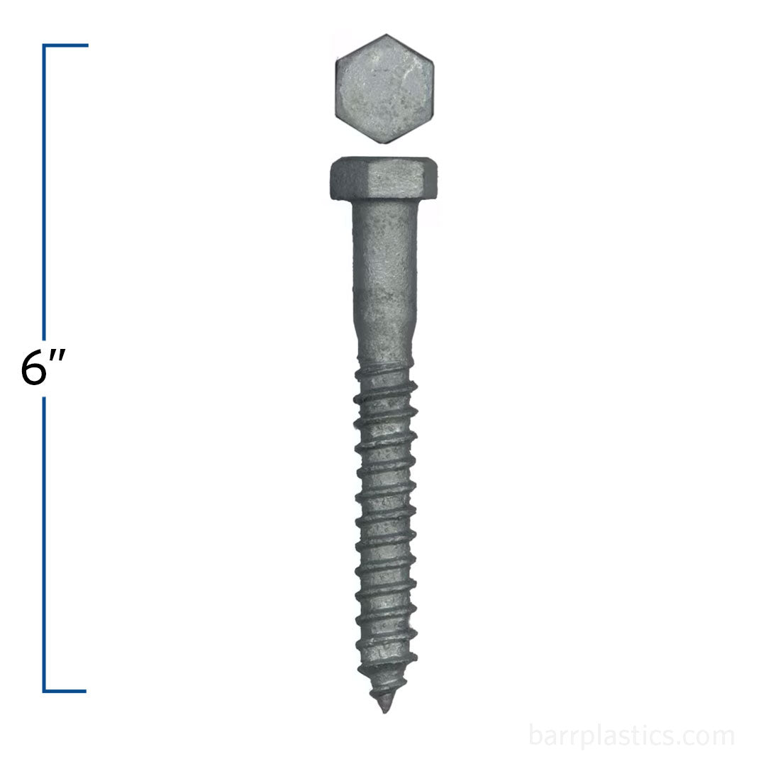 1/2" x 6" Hex Head Lag Bolt - Hot Dipped Galvanized | B854-599