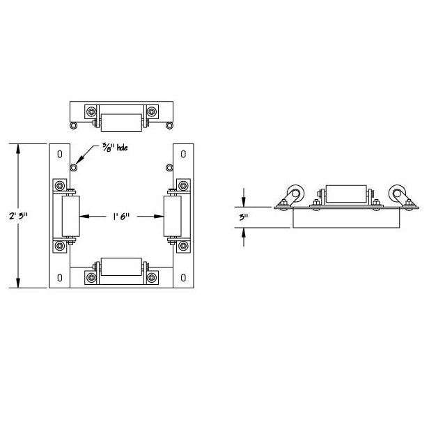 18" Square Internal Pile Holder (1 Side Removeable) | PH-18INR