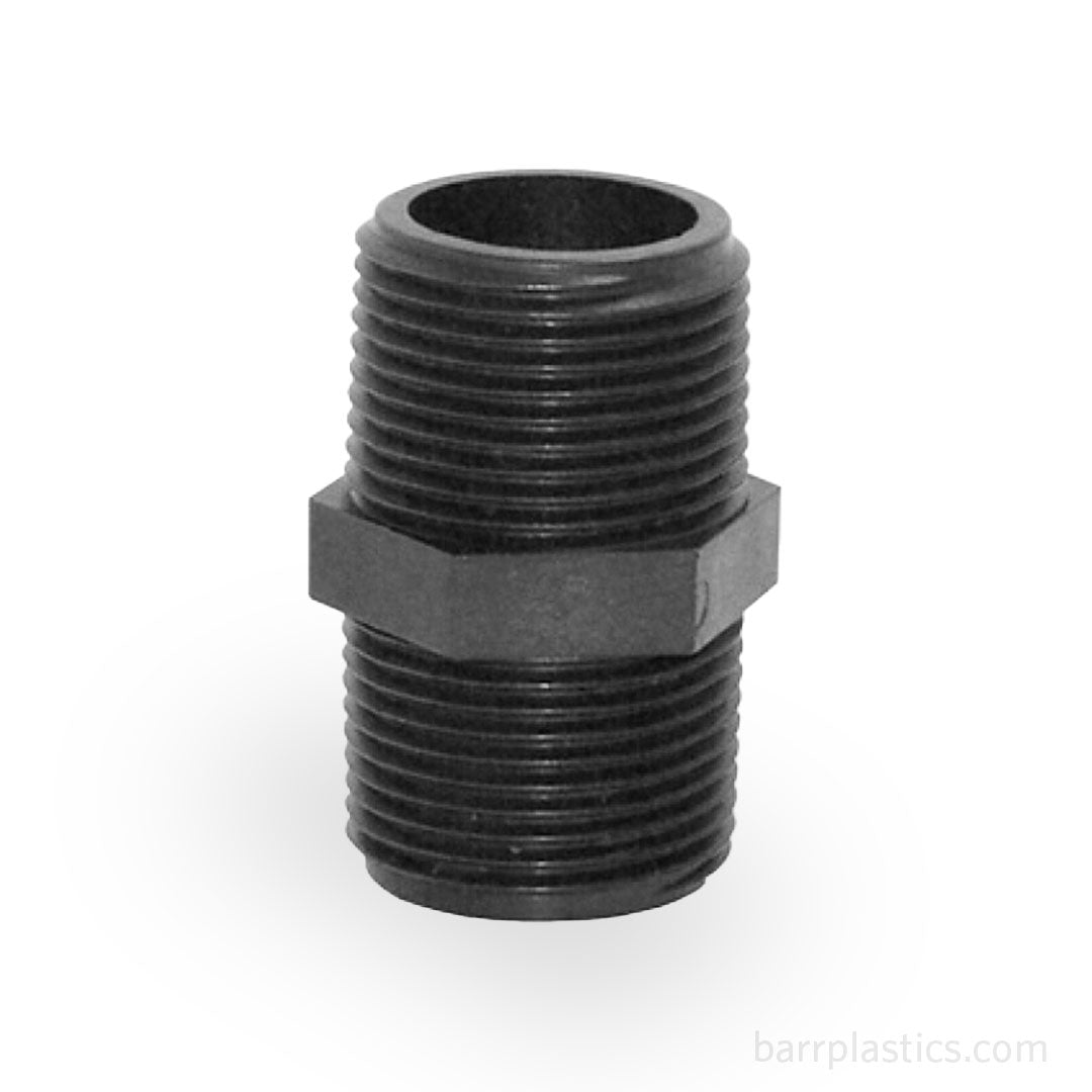 1" x 4" Polypropylene Threaded Pipe Nipples | 62225