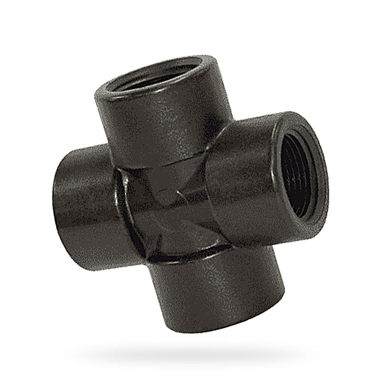 1-1/4" Polypropylene Threaded Pipe Cross | 62264